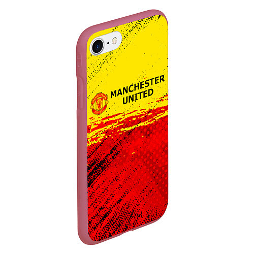 Чехол iPhone 7/8 матовый Manchester United: Дьяволы / 3D-Малиновый – фото 2