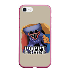 Чехол iPhone 7/8 матовый Poppy Playtime, цвет: 3D-малиновый