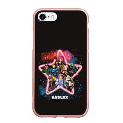 Чехол iPhone 7/8 матовый Roblox 1, цвет: 3D-светло-розовый