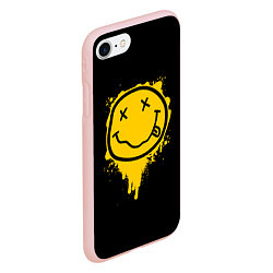 Чехол iPhone 7/8 матовый NIRVANA LOGO SMILE, БРЫЗГИ КРАСОК, цвет: 3D-светло-розовый — фото 2