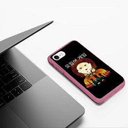 Чехол iPhone 7/8 матовый КРАСНЫЙ СВЕТ, ЗЕЛЁНЫЙ СВЕТ ИГРА В КАЛЬМАРА, цвет: 3D-малиновый — фото 2