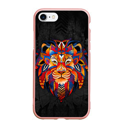 Чехол iPhone 7/8 матовый CALM LION, цвет: 3D-светло-розовый