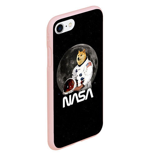 Чехол iPhone 7/8 матовый Доги Космонавт Мем Наса Doge / 3D-Светло-розовый – фото 2