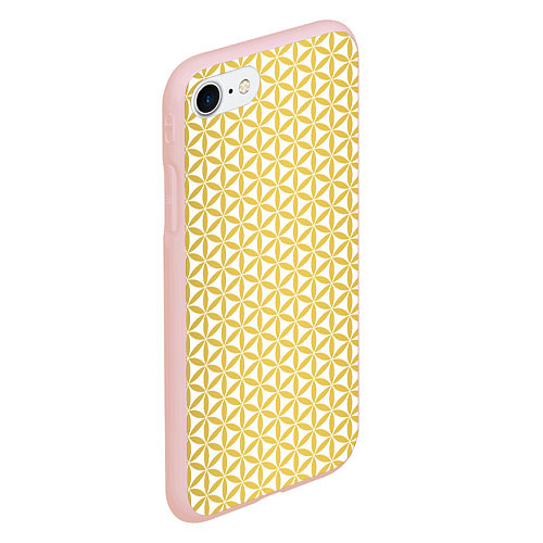 Чехол iPhone 7/8 матовый Цветок Жизни золото / 3D-Светло-розовый – фото 2