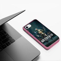 Чехол iPhone 7/8 матовый Battlefield 2042 - Мария Фальк арт, цвет: 3D-малиновый — фото 2