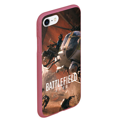 Чехол iPhone 7/8 матовый Battlefield 2042 - Боевой отряд / 3D-Малиновый – фото 2