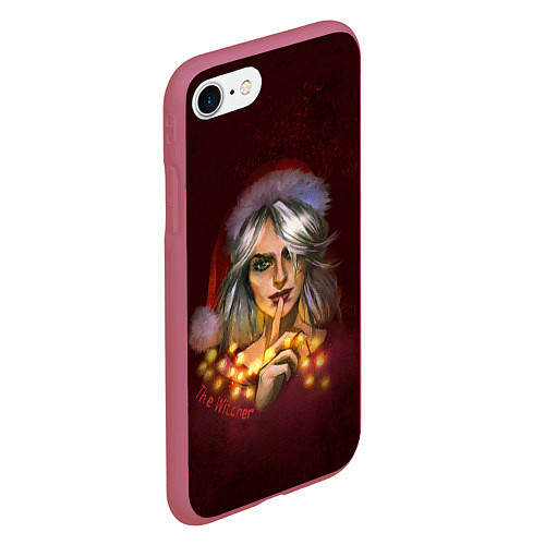 Чехол iPhone 7/8 матовый Цирилла The Witcher / 3D-Малиновый – фото 2