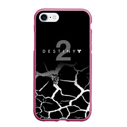 Чехол iPhone 7/8 матовый Destiny Трещины по всюду, цвет: 3D-малиновый
