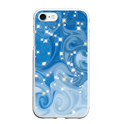 Чехол iPhone 7/8 матовый Голубая метелица, цвет: 3D-белый