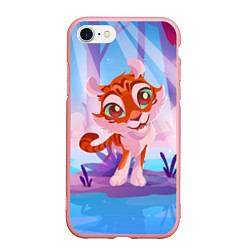 Чехол iPhone 7/8 матовый Тигрица на кувшинке, цвет: 3D-баблгам