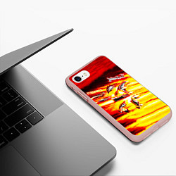 Чехол iPhone 7/8 матовый Firepower - Judas Priest, цвет: 3D-светло-розовый — фото 2