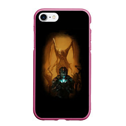 Чехол iPhone 7/8 матовый Necromorph, цвет: 3D-малиновый
