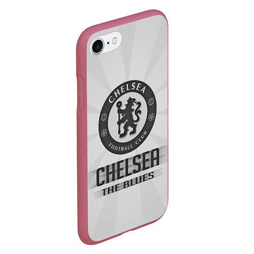 Чехол iPhone 7/8 матовый Chelsea FC Graphite Theme / 3D-Малиновый – фото 2