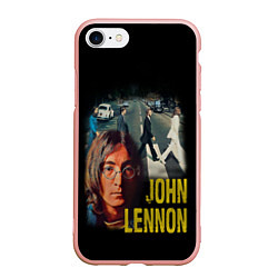 Чехол iPhone 7/8 матовый The Beatles John Lennon, цвет: 3D-светло-розовый
