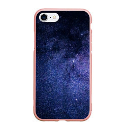 Чехол iPhone 7/8 матовый Night sky, цвет: 3D-светло-розовый