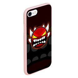 Чехол iPhone 7/8 матовый Geometry Dash: Red Demon, цвет: 3D-светло-розовый — фото 2