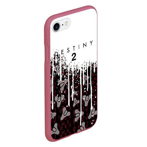 Чехол iPhone 7/8 матовый Destiny Подтеки красок / 3D-Малиновый – фото 2