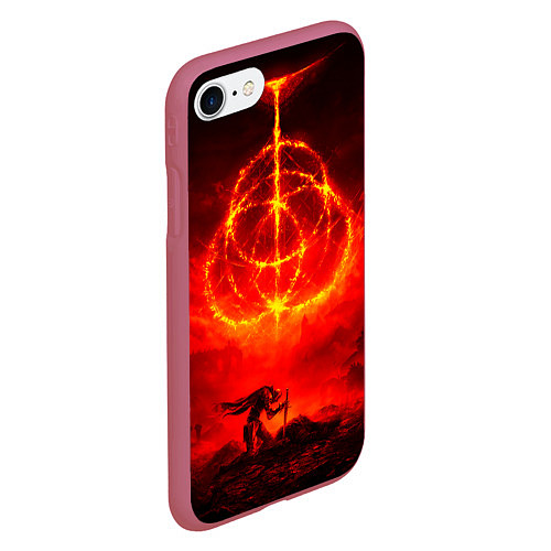 Чехол iPhone 7/8 матовый Алое Пламя и Рыцарь ER / 3D-Малиновый – фото 2