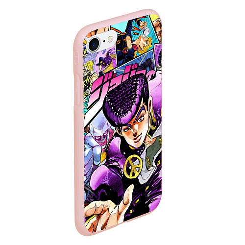 Чехол iPhone 7/8 матовый JoJos Bizarre Adventure: Josuke / 3D-Светло-розовый – фото 2