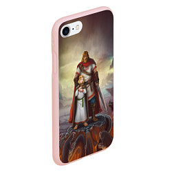 Чехол iPhone 7/8 матовый Славянский Воин Защитник, цвет: 3D-светло-розовый — фото 2