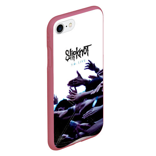 Чехол iPhone 7/8 матовый 9 0: Live - Slipknot / 3D-Малиновый – фото 2