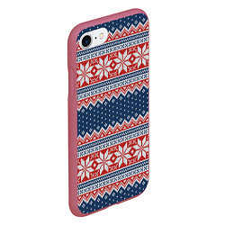 Чехол iPhone 7/8 матовый Knitted Pattern, цвет: 3D-малиновый — фото 2