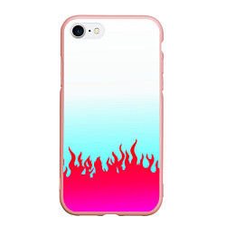 Чехол iPhone 7/8 матовый Розовый огонь, цвет: 3D-светло-розовый