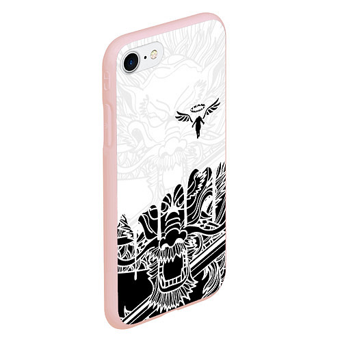 Чехол iPhone 7/8 матовый WALHALLA TEAM НА СПИНЕ БЕЛЫЙ ДРАКОН / 3D-Светло-розовый – фото 2