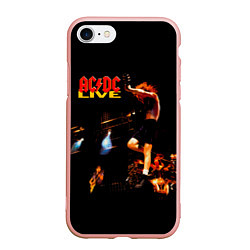 Чехол iPhone 7/8 матовый ACDC Live, цвет: 3D-светло-розовый