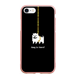 Чехол iPhone 7/8 матовый UNDERTALE DOG НА КАНАТЕ, цвет: 3D-светло-розовый