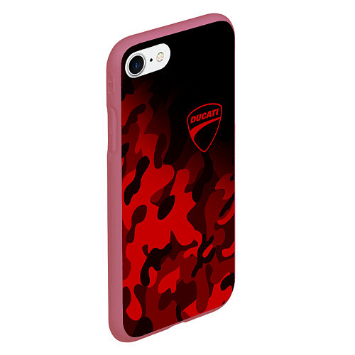 Чехол iPhone 7/8 матовый DUCATY RED MILITARY ДУКАТИ МИЛИТАРИ / 3D-Малиновый – фото 2