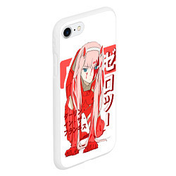 Чехол iPhone 7/8 матовый Zero Two - Darling in the Franxx, цвет: 3D-белый — фото 2