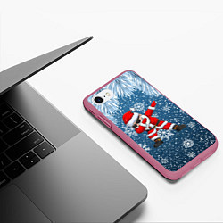 Чехол iPhone 7/8 матовый DAB SANTA WINTER, цвет: 3D-малиновый — фото 2