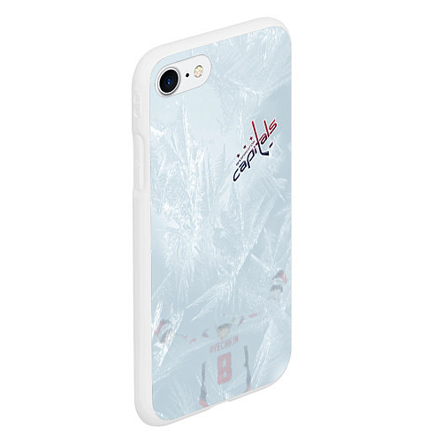 Чехол iPhone 7/8 матовый Washington Capitals Ovi8 Grey Ice theme / 3D-Белый – фото 2
