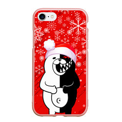 Чехол iPhone 7/8 матовый НОВОГОДНИЙ MONOKUMA, цвет: 3D-светло-розовый