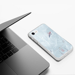 Чехол iPhone 7/8 матовый Washington Capitals Grey Ice theme, цвет: 3D-белый — фото 2