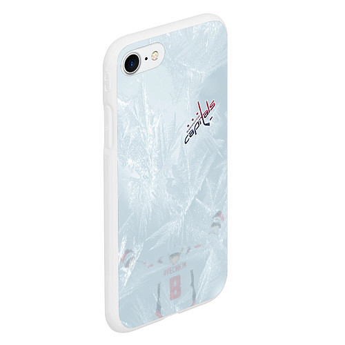 Чехол iPhone 7/8 матовый Washington Capitals Grey Ice theme / 3D-Белый – фото 2