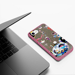 Чехол iPhone 7/8 матовый Takashi Murakami арт с языками, цвет: 3D-малиновый — фото 2