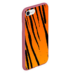 Чехол iPhone 7/8 матовый Шкура тигра диагональ, цвет: 3D-малиновый — фото 2