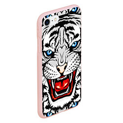 Чехол iPhone 7/8 матовый БЕЛЫЙ ТИГР СИМВОЛ НОВОГО ГОДА 2022 WHITE TIGER, цвет: 3D-светло-розовый — фото 2