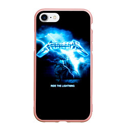 Чехол iPhone 7/8 матовый Ride the Lightning Metallica, цвет: 3D-светло-розовый