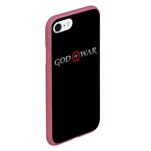 Чехол iPhone 7/8 матовый GOD OF WAR LOGO, РУНЫ / 3D-Малиновый – фото 2