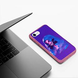 Чехол iPhone 7/8 матовый Спрячь свои эмоции, цвет: 3D-малиновый — фото 2