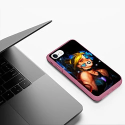 Чехол iPhone 7/8 матовый Jojo Stone Ocean Jolyne cujoh, цвет: 3D-малиновый — фото 2