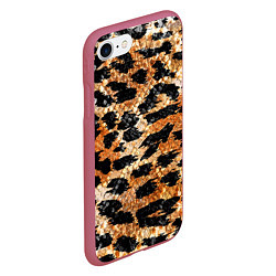 Чехол iPhone 7/8 матовый Шкура тигра символ года 2022, цвет: 3D-малиновый — фото 2