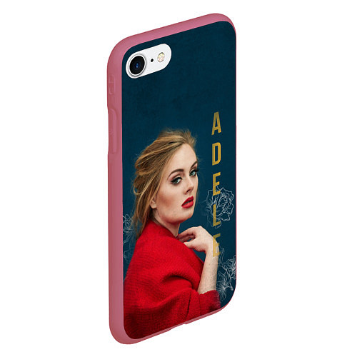 Чехол iPhone 7/8 матовый Portrait Adele / 3D-Малиновый – фото 2