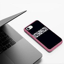 Чехол iPhone 7/8 матовый Вязь Викингов, цвет: 3D-малиновый — фото 2