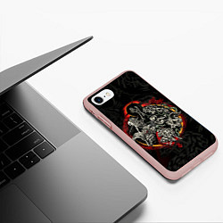 Чехол iPhone 7/8 матовый ГЕРОЙ АНИМЕ БЕРСЕРК BERSERK, цвет: 3D-светло-розовый — фото 2