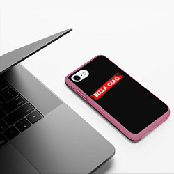 Чехол iPhone 7/8 матовый BELLA CIAO БУМАЖНЫЙ ДОМ, цвет: 3D-малиновый — фото 2