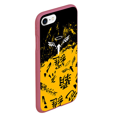 Чехол iPhone 7/8 матовый Паттерн Tokyo Revengers / 3D-Малиновый – фото 2